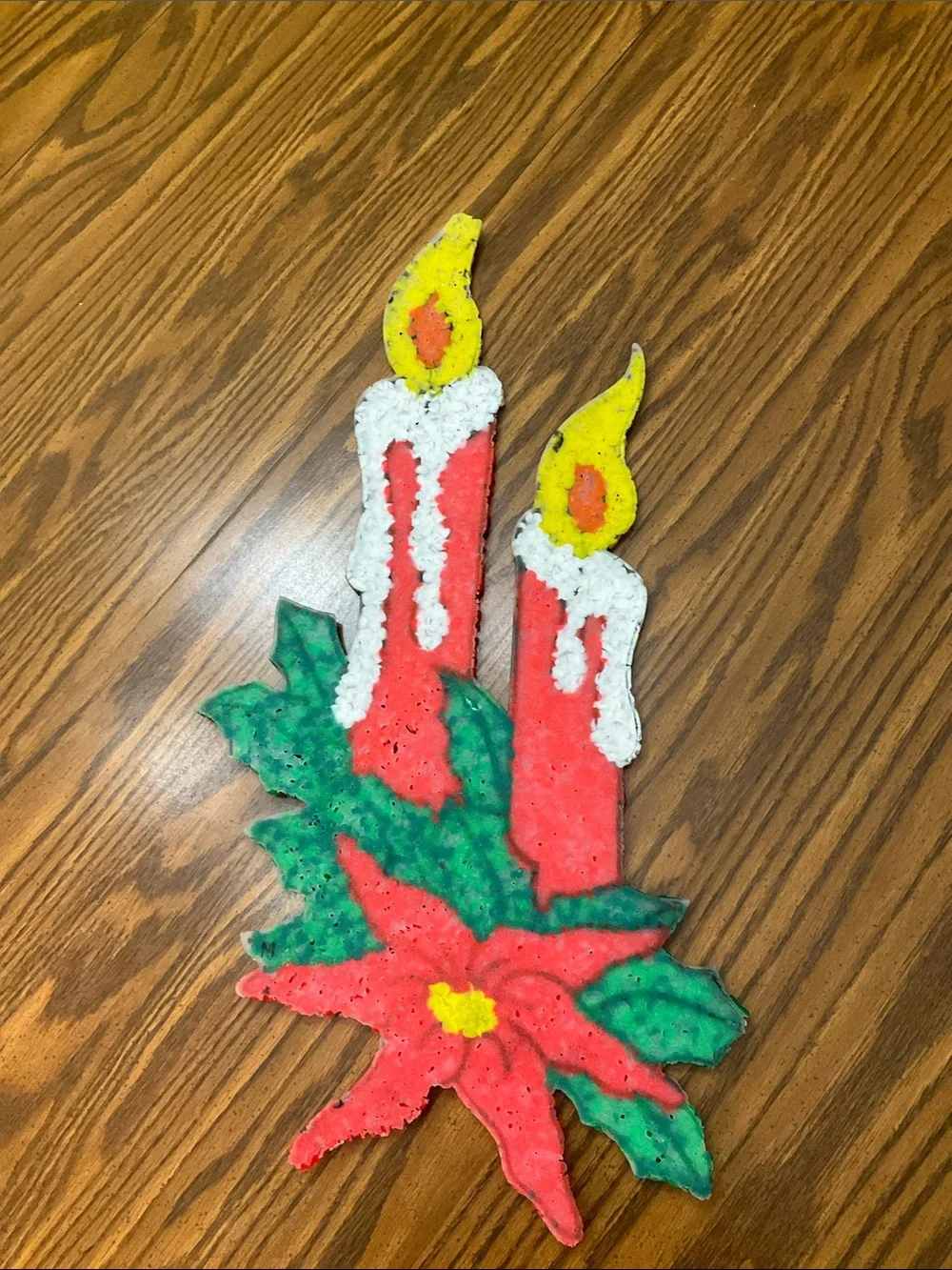 Vintage Candle Christmas Decor, Top Can Top Broken Off
